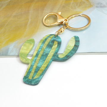 Cadena de llave de estilo de árbol de resina de moda para mujeres Colorido de llavero acrílico personalizado